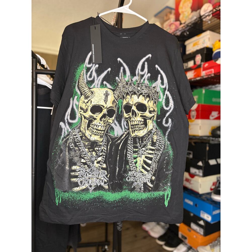 NWT Sz. L - Men's Tenacity Skull Couple Tee (Black)
